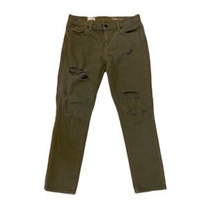 GAP Olive Green High Rise Distressed Skinny Jeans | Size 28 Women’s Denim Pants